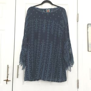 Johnny Was Blue Tunic Dress M